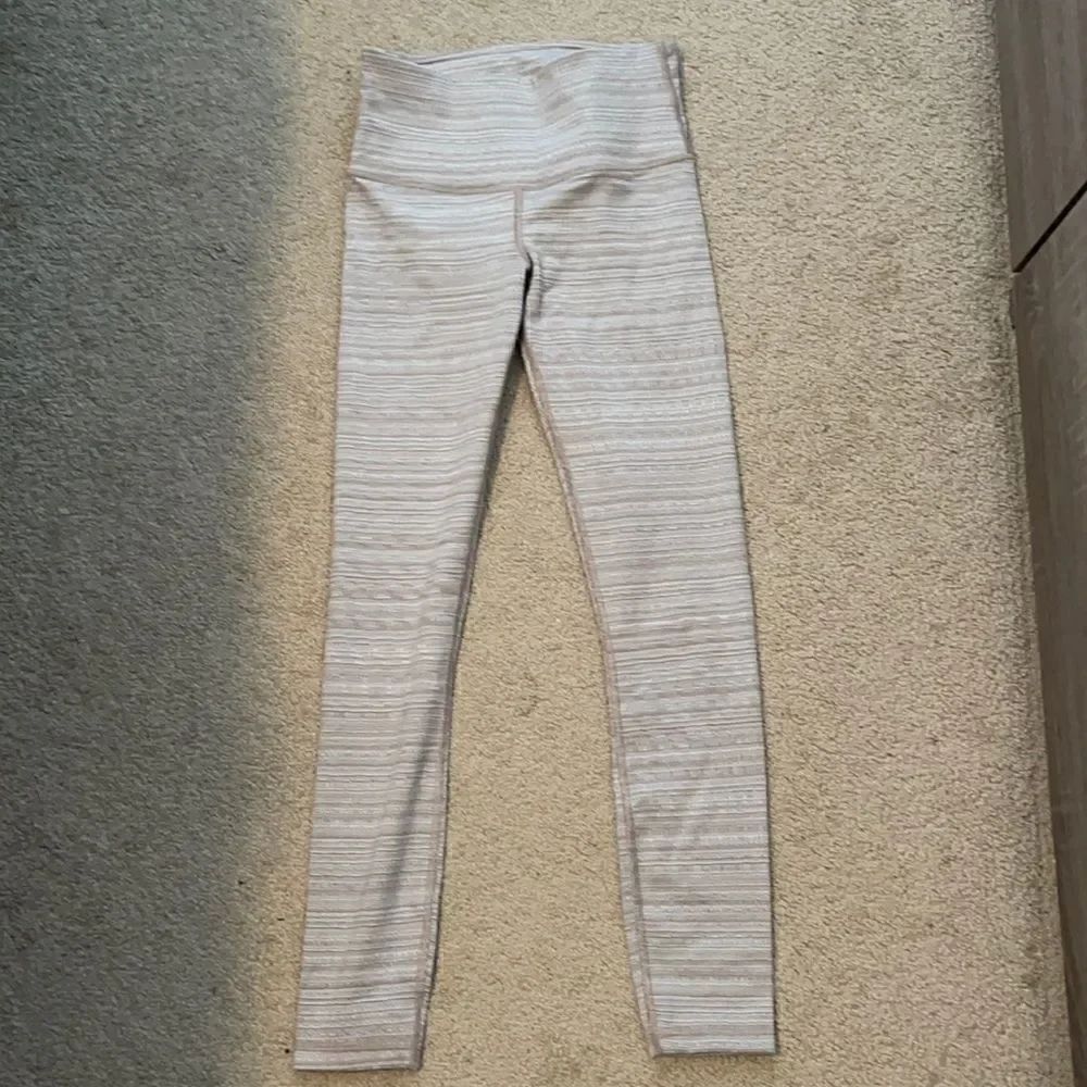 Athleta Cream and white Woven Legging XXS